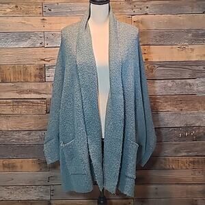 Anthropologie Knit Cocoon Kimono Blanket Sweater Cardigan Green One Size